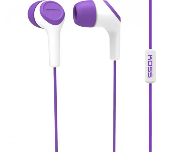 Наушники KOSS KEB15i Purple, Mini jack (3.5 мм), вакуумные, микрофон на проводе, кабель 1.2 м